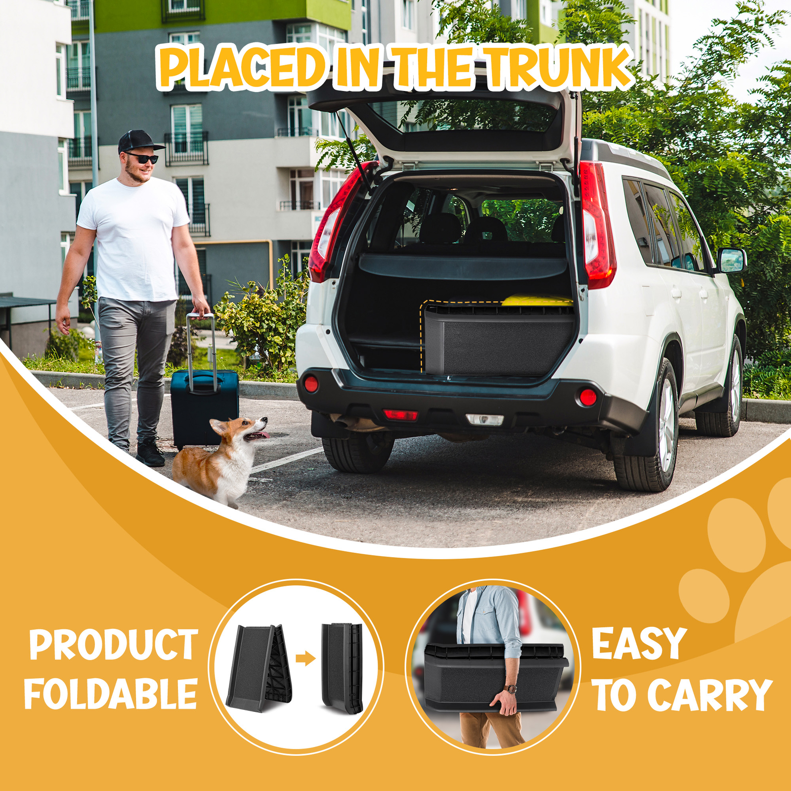 HEAVY DUTY Folding Dog Ramp Pet Ramps for SUV Cars Travel Portable Light Weight - Image 4