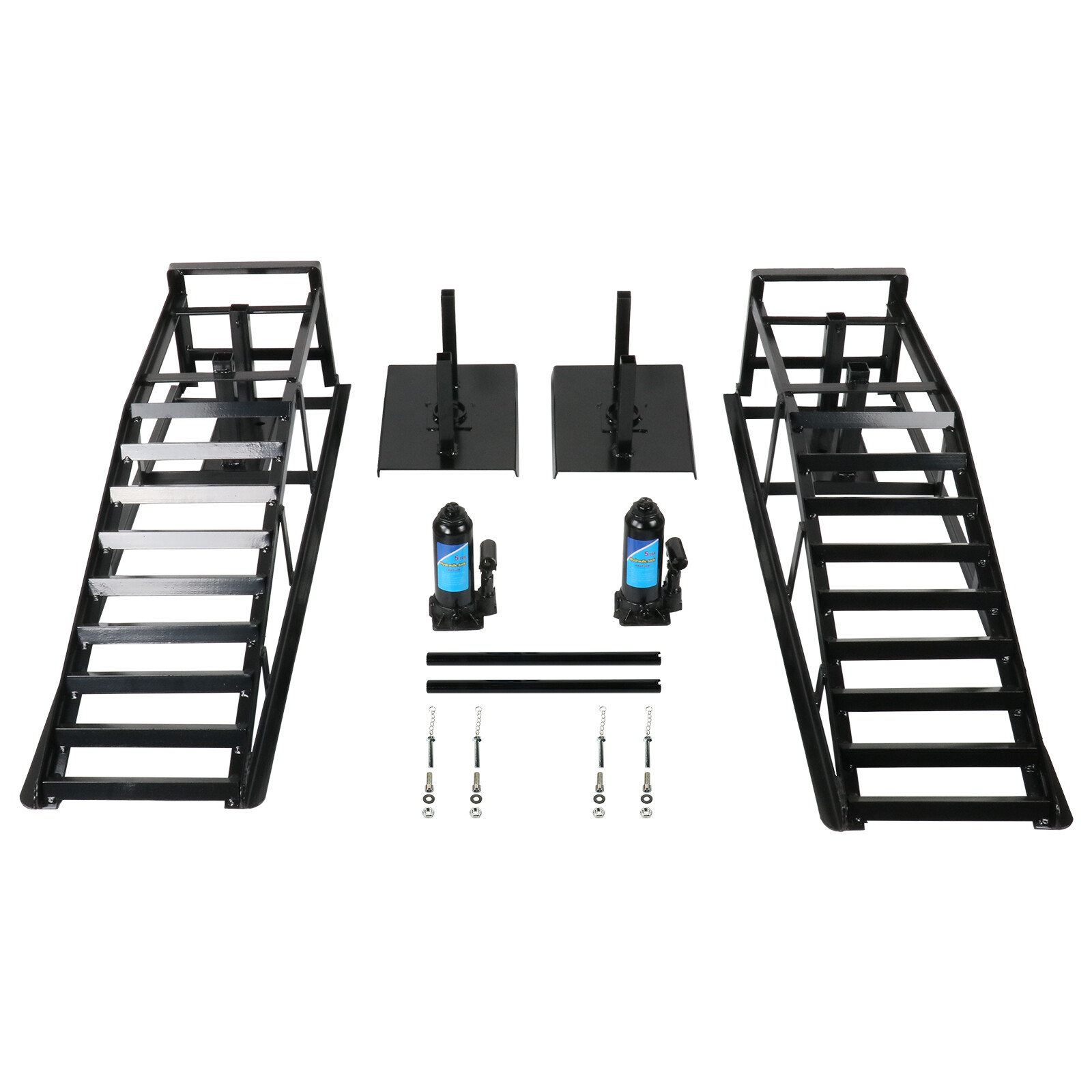 2X Heavy Duty Auto Car Truck Service Ramp Lift Car Jack Hydraulic Lift 5 Ton BK - Image 2