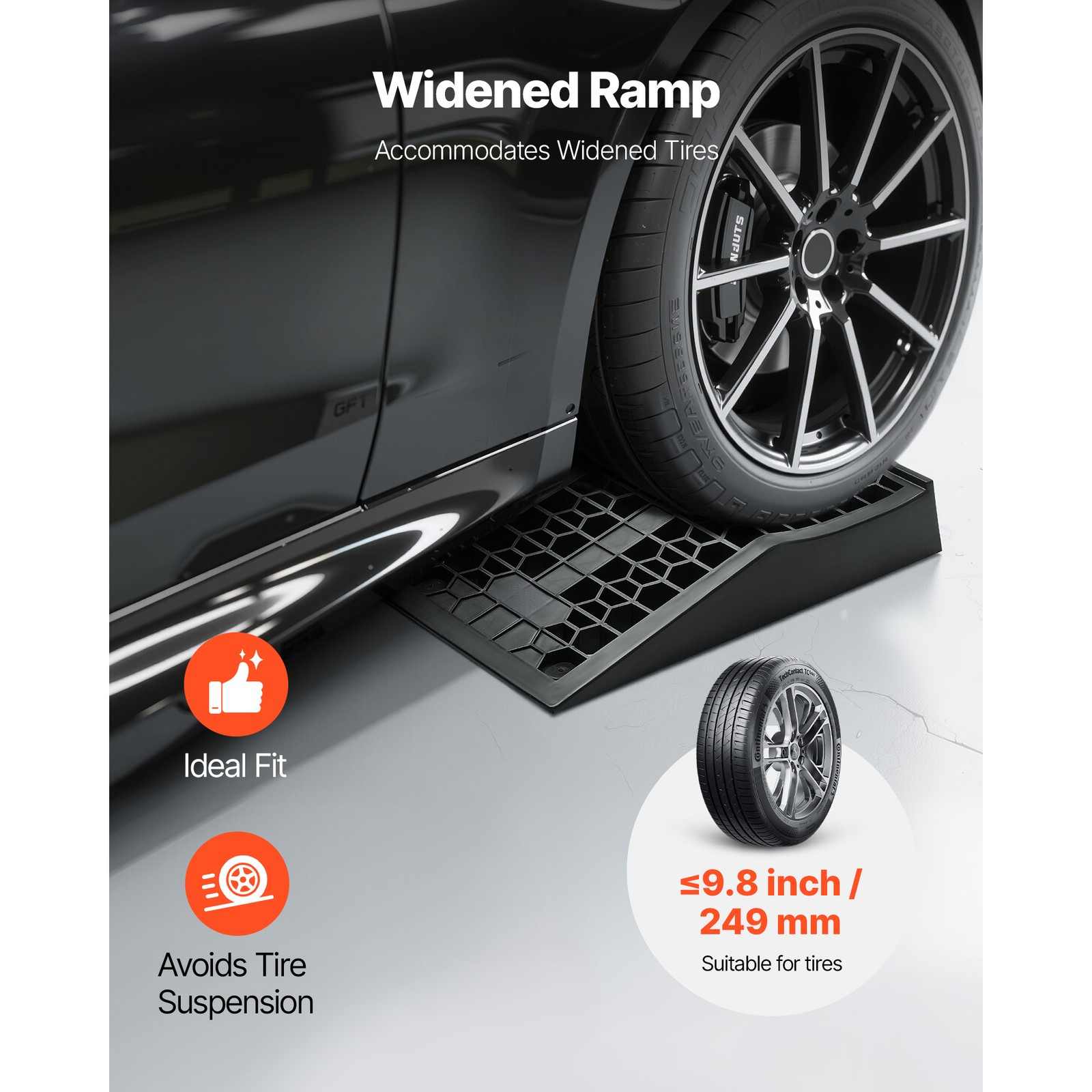 Uimoso Low Profile Car Service Ramps, 2 Pack, 20,000 lbs GVW, 2.6 in Lift - Image 5