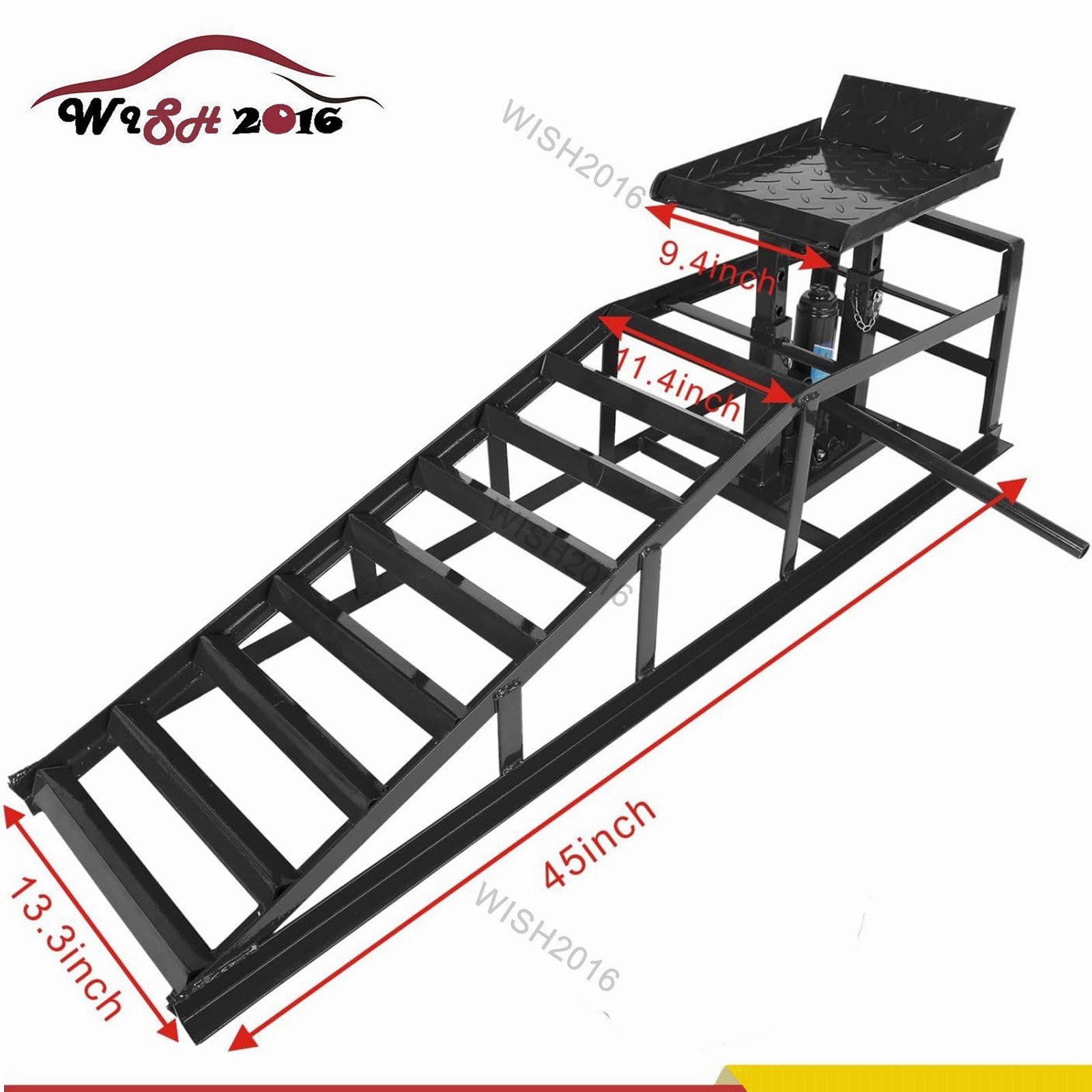 2 Pack Hydraulic Car Ramps 6600lbs 3T Low Profile Auto Car Truck Ramps Lift - Image 2