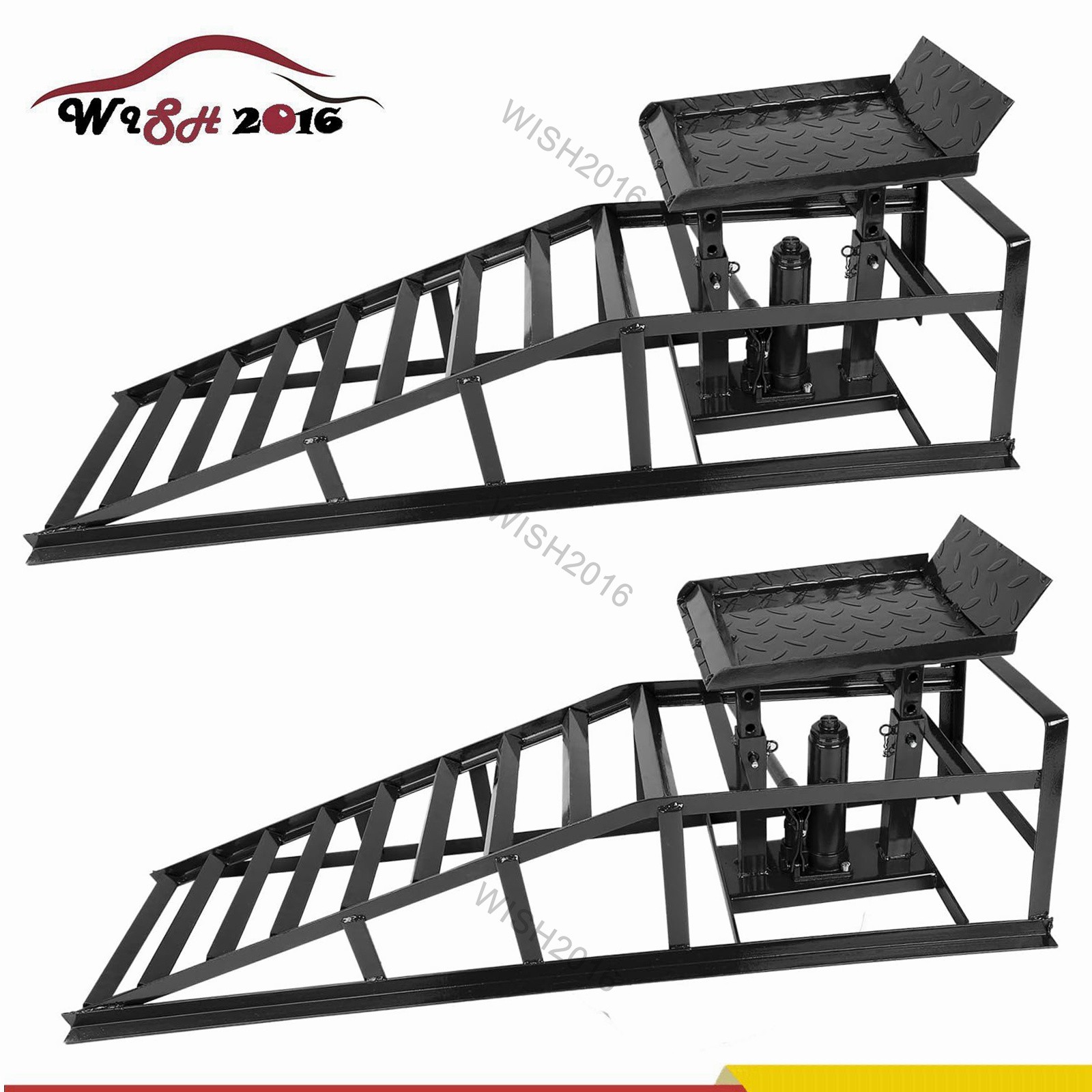 2 Pack Hydraulic Car Ramps 6600lbs 3T Low Profile Auto Car Truck Ramps Lift - Image 3