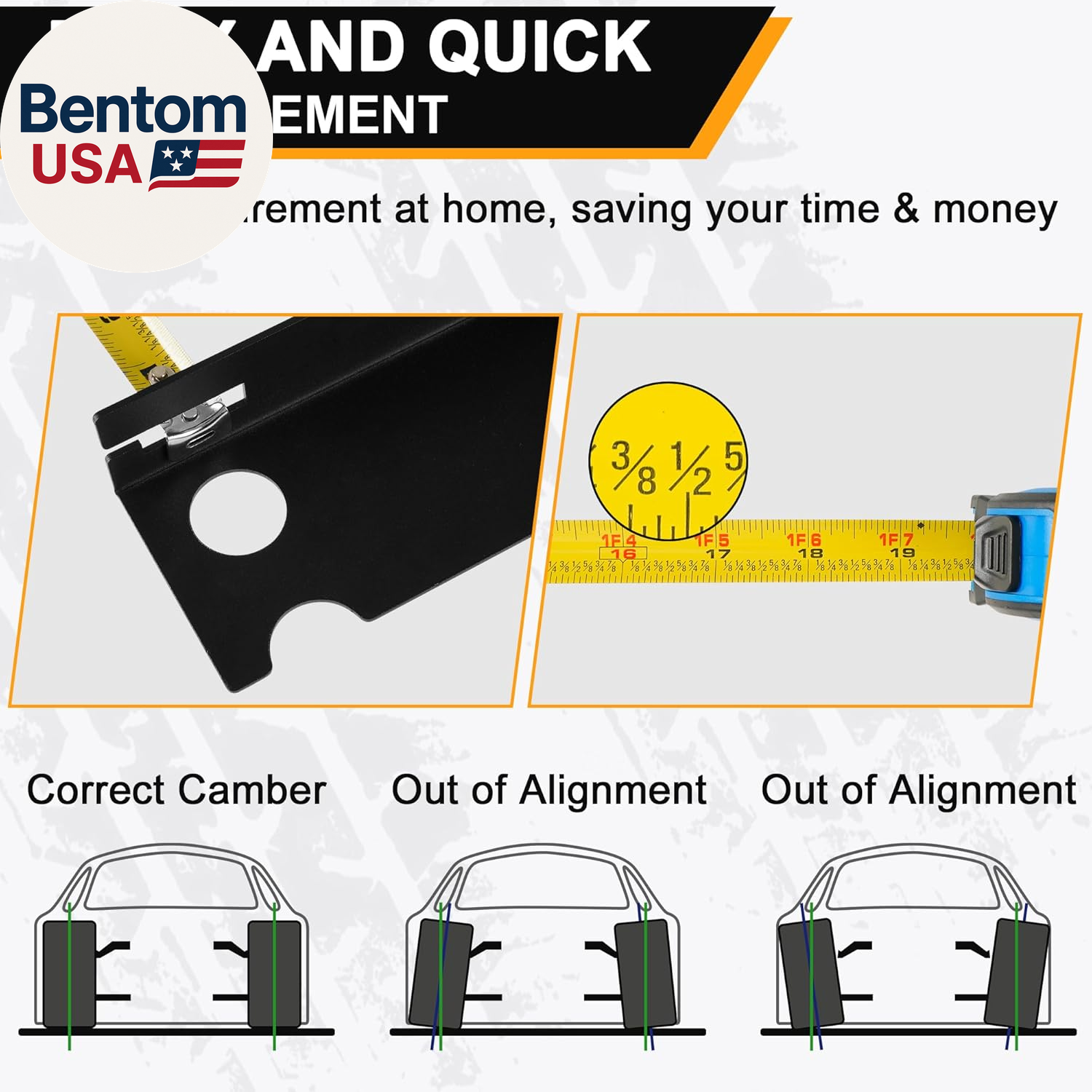 Wheel Alignment Tool with Imperial Tape Measure, Upgraded Automotive Alignment K - Image 4