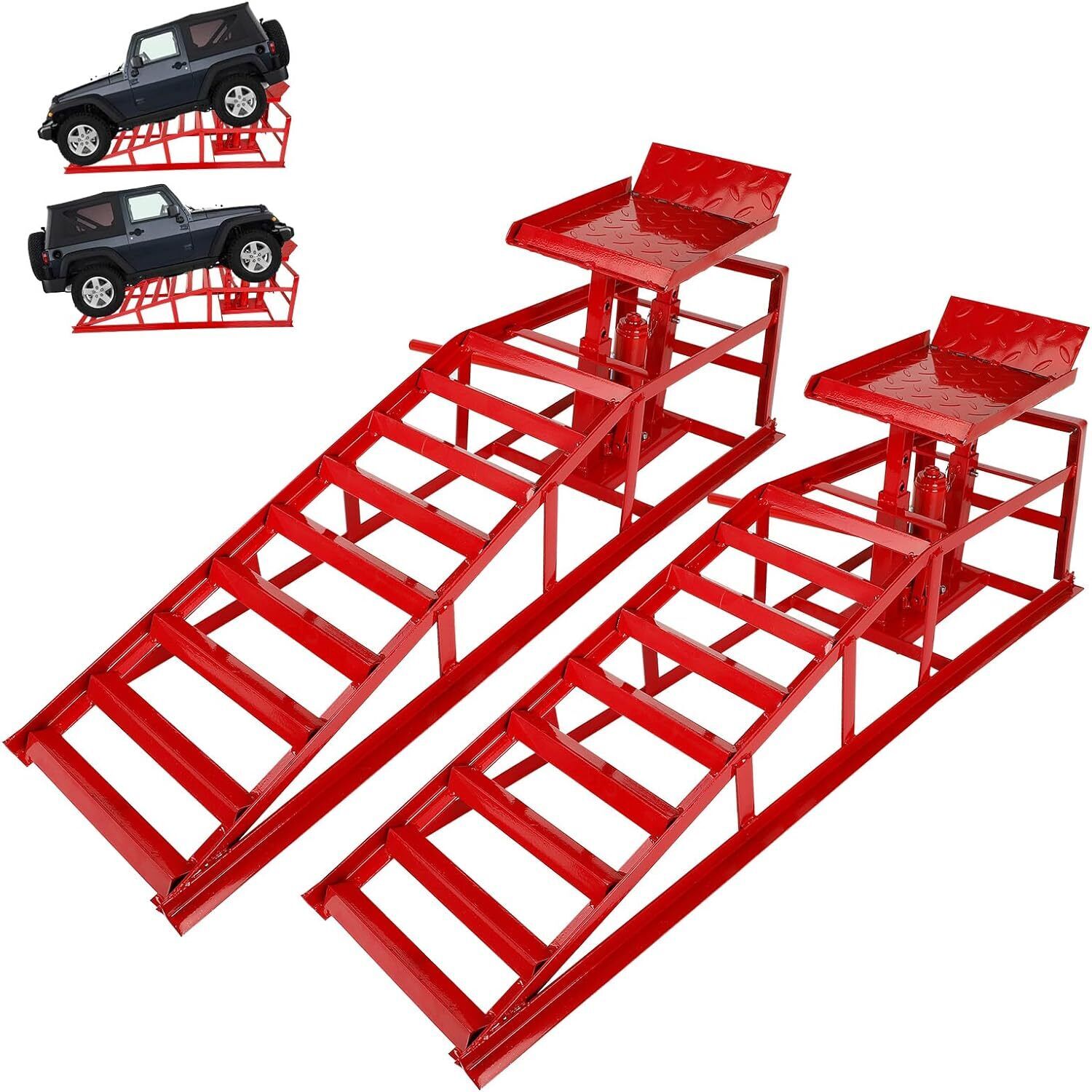 2pcs Auto Car truck Service Ramp Lift Car Jack Hydraulic Lift 5 Ton