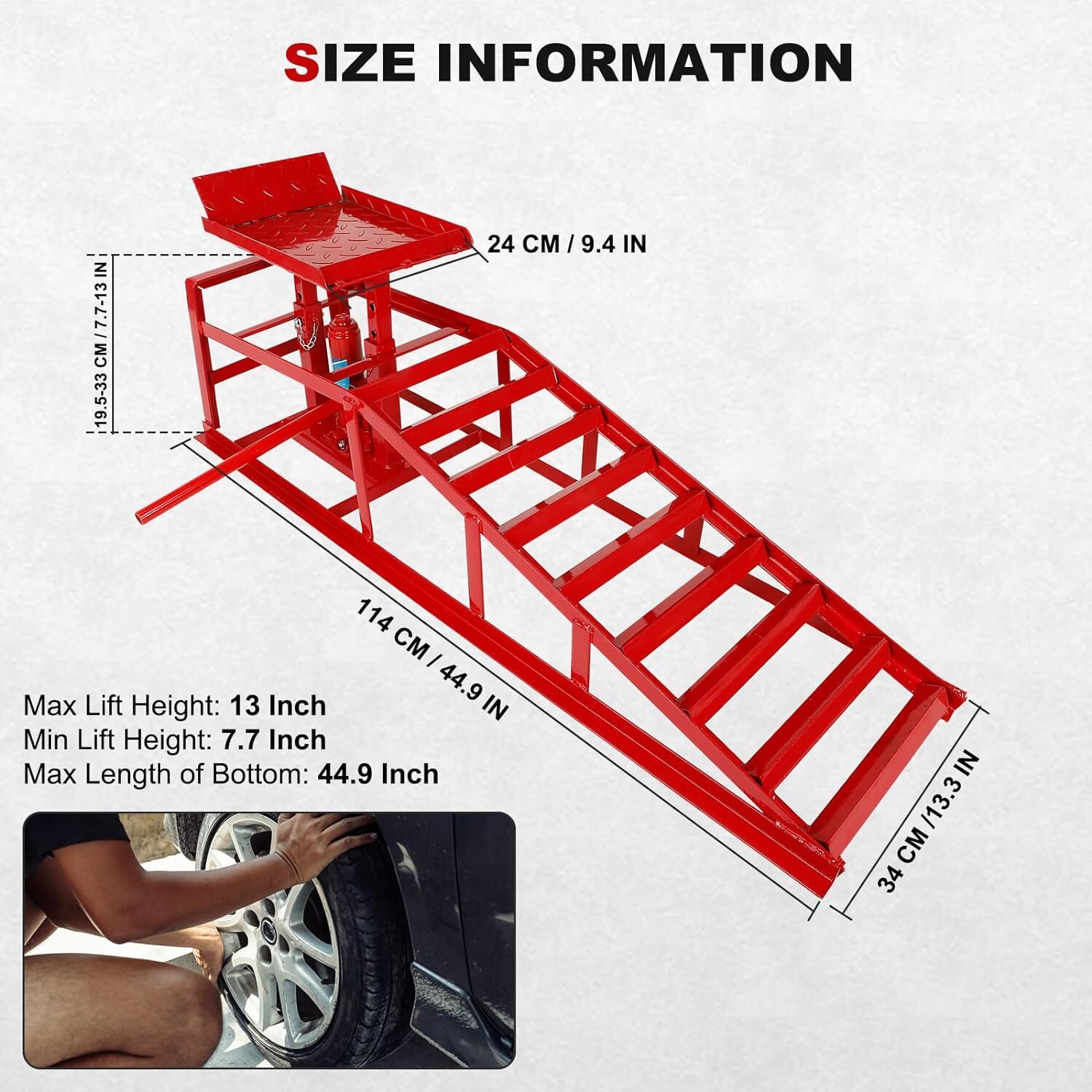 2pcs Auto Car truck Service Ramp Lift Car Jack Hydraulic Lift 5 Ton - Image 3