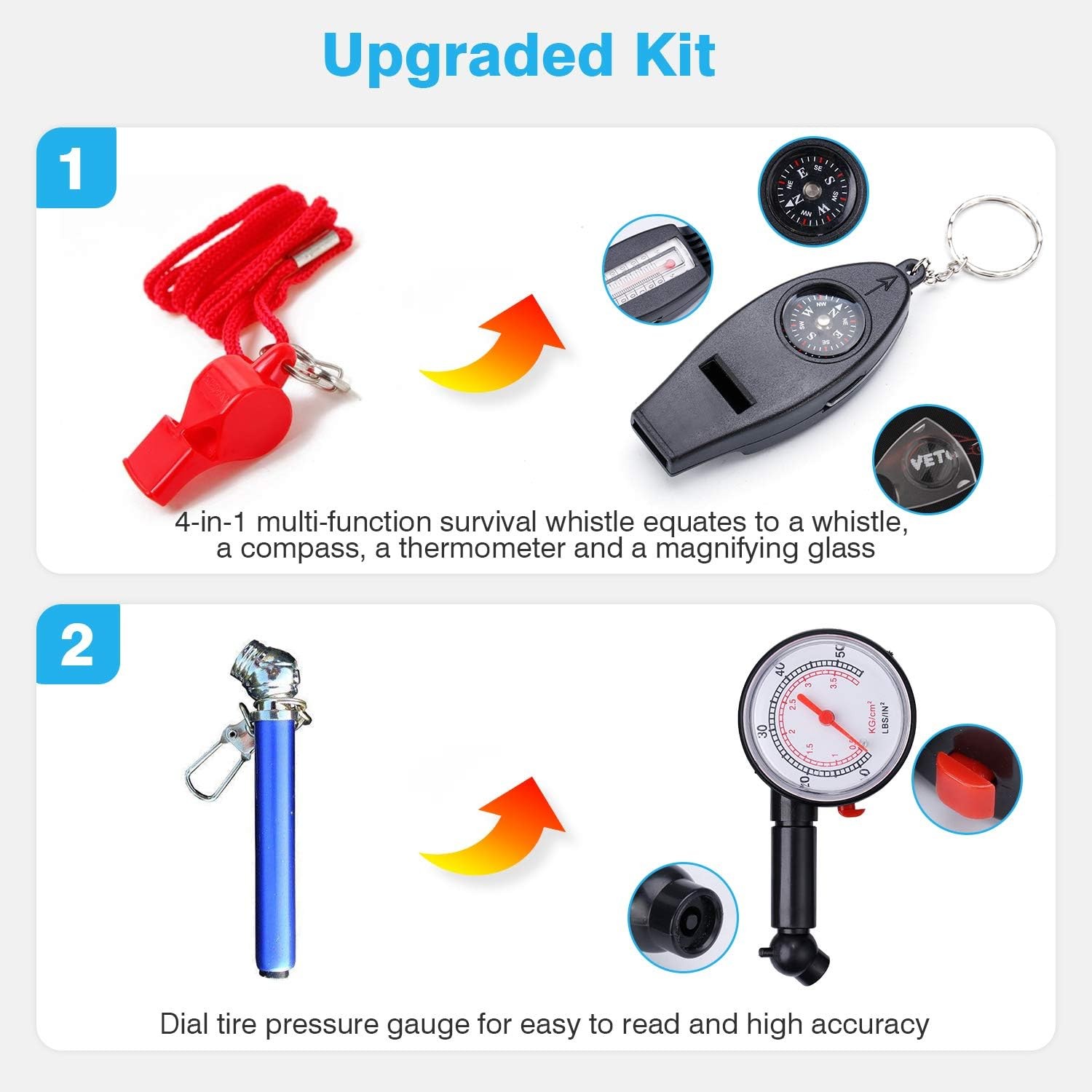 Roadside Emergency Car Kit with Jumper Cables, Auto Vehicle Safety Road Side Ass - Image 5