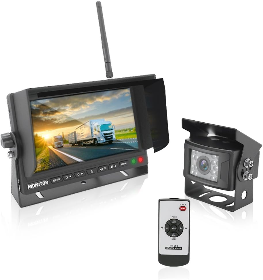 7" Wireless Vehicle Safety Monitor with Night Vision for Bus, Truck, Van