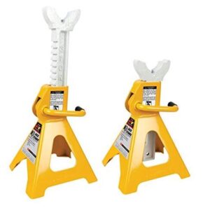 W41022 Ratchet Style Jack Stand Set for Lifting Vehicles During Maintenance,