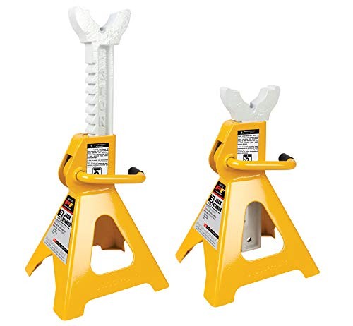 W41022 Ratchet Style Jack Stand Set for Lifting Vehicles During Maintenance, - Image 2