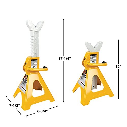 W41022 Ratchet Style Jack Stand Set for Lifting Vehicles During Maintenance, - Image 4
