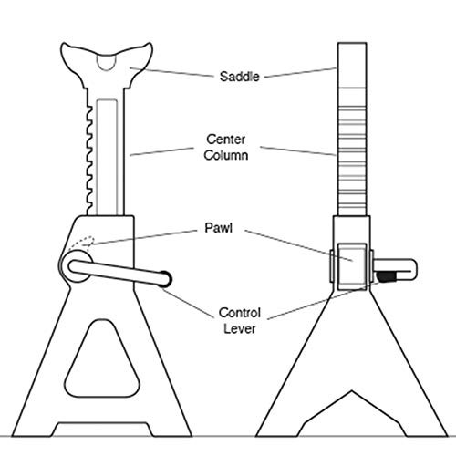 W41022 Ratchet Style Jack Stand Set for Lifting Vehicles During Maintenance, - Image 5