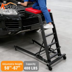 Foldable Automotive Topside Creeper Adjustable Height Movable Ladder 400Lbs