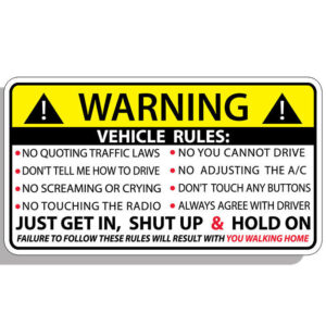 Vehicle Safety Rules Sticker Decal