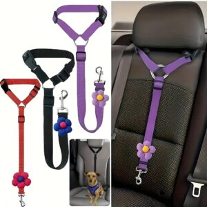 1 Pack Dog Seat Belt Adjustable Dog Car Seatbelts Pet Vehicle Safety Harnesses.