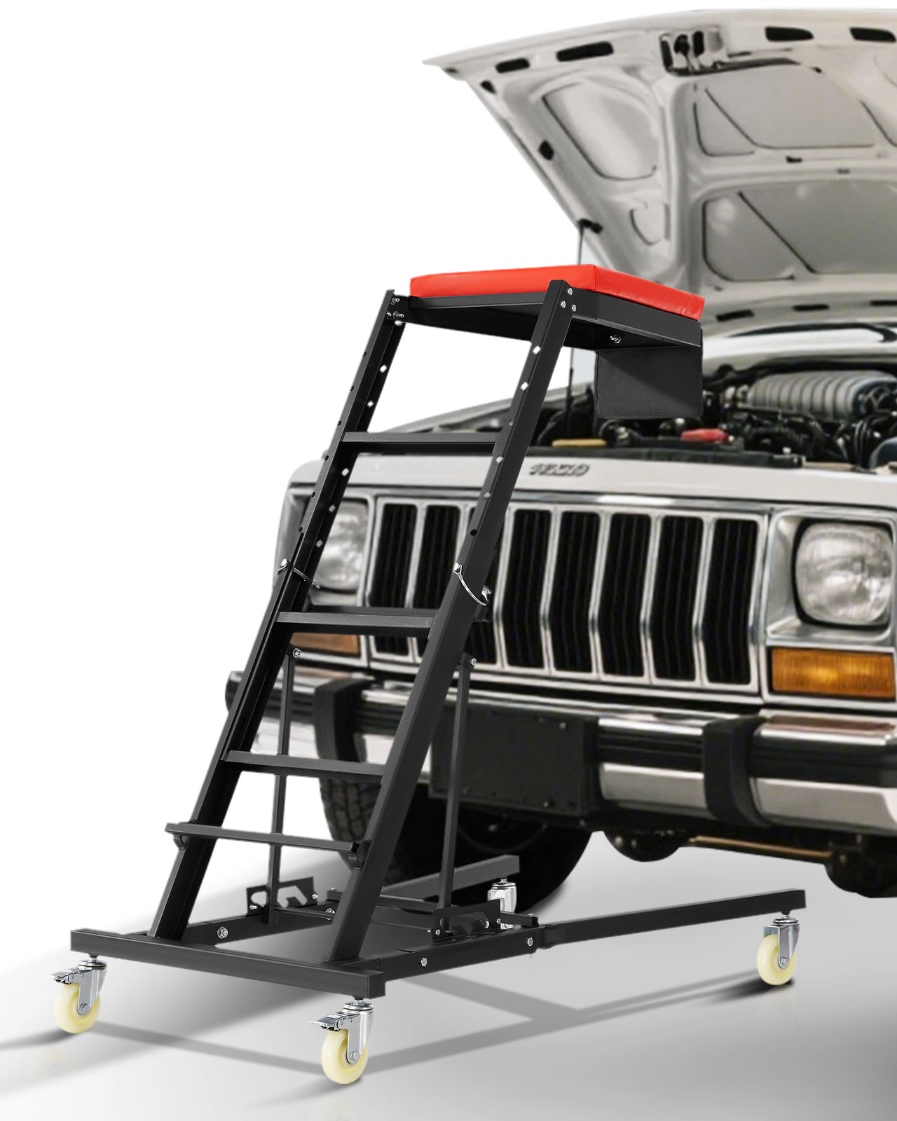 Automotive Topside Creeper 400LBS Adjustable Height Movable with 4 Wheels