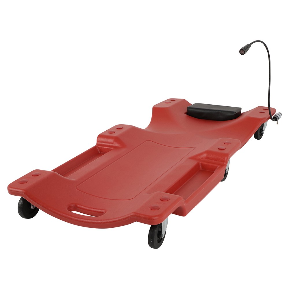 40" Red Low Profile Mechanic Creeper Auto Repair Automotive Creeper w/ Light