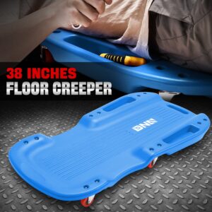 38" Blue Rolling Low Profile Shop Garage Mechanic Repair Creeper w/ 6 Casters