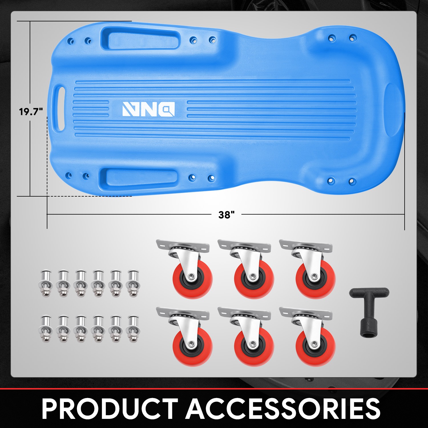 38" Blue Rolling Low Profile Shop Garage Mechanic Repair Creeper w/ 6 Casters - Image 5