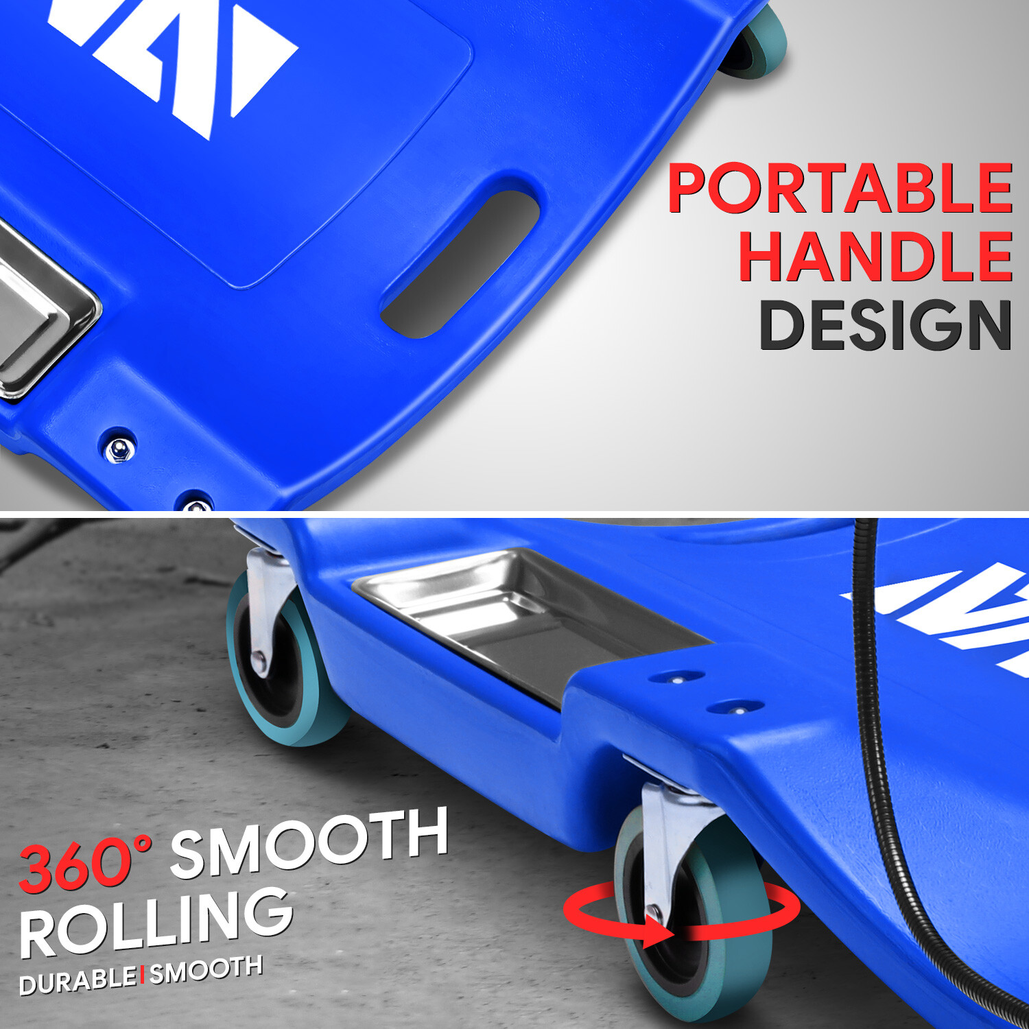 40" Blue Rolling Low Profile Shop Garage Mechanic Repair Creeper w/ 6 Casters - Image 3