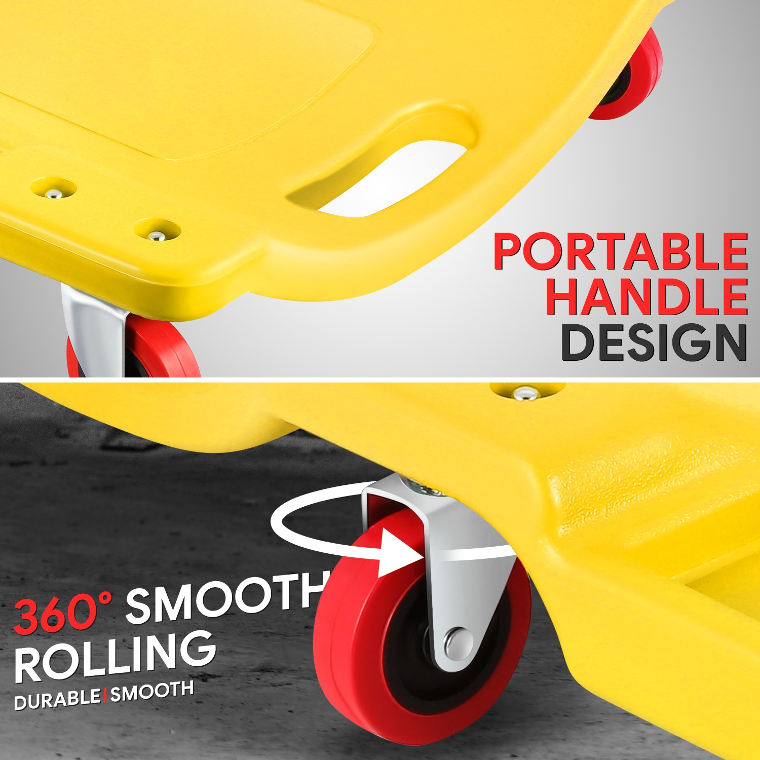 36"X17" Low Profile Automotive Creeper Garage Mechanic Rolling Under Car Yellow - Image 3