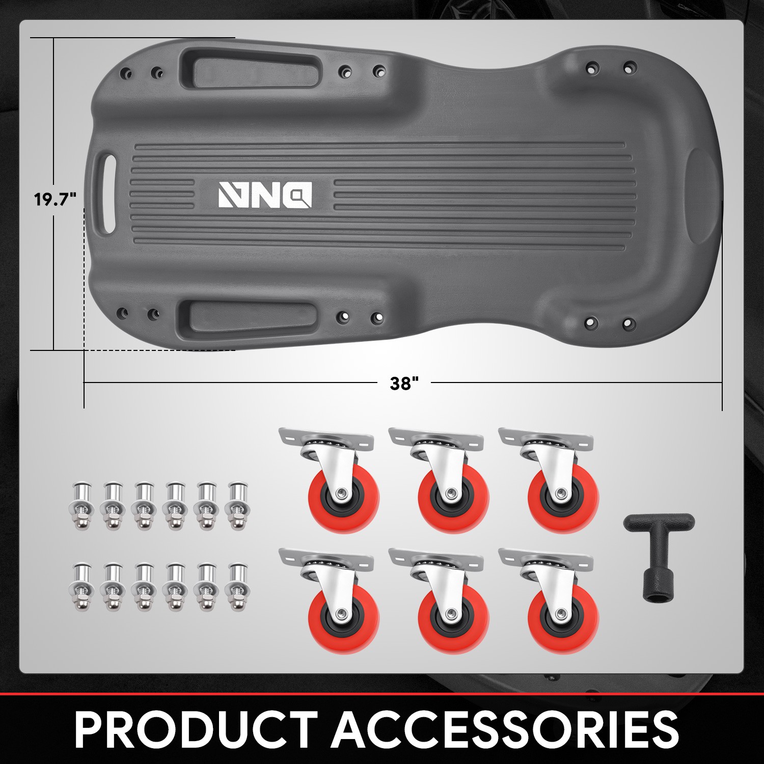 38" Black Rolling Low Profile Shop Garage Mechanic Repair Creeper w/ 6 Casters - Image 5