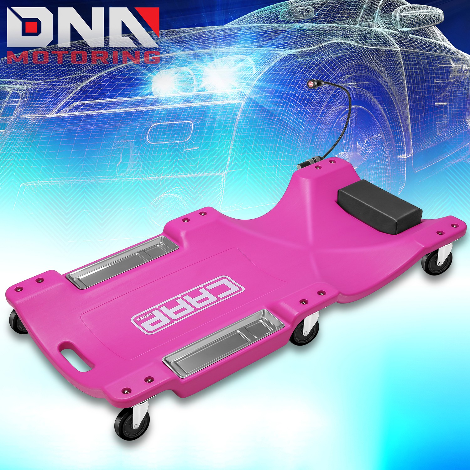 40" Automotive Creeper for Garage Mechanic Rolling Under Car w/ LED Light Purple