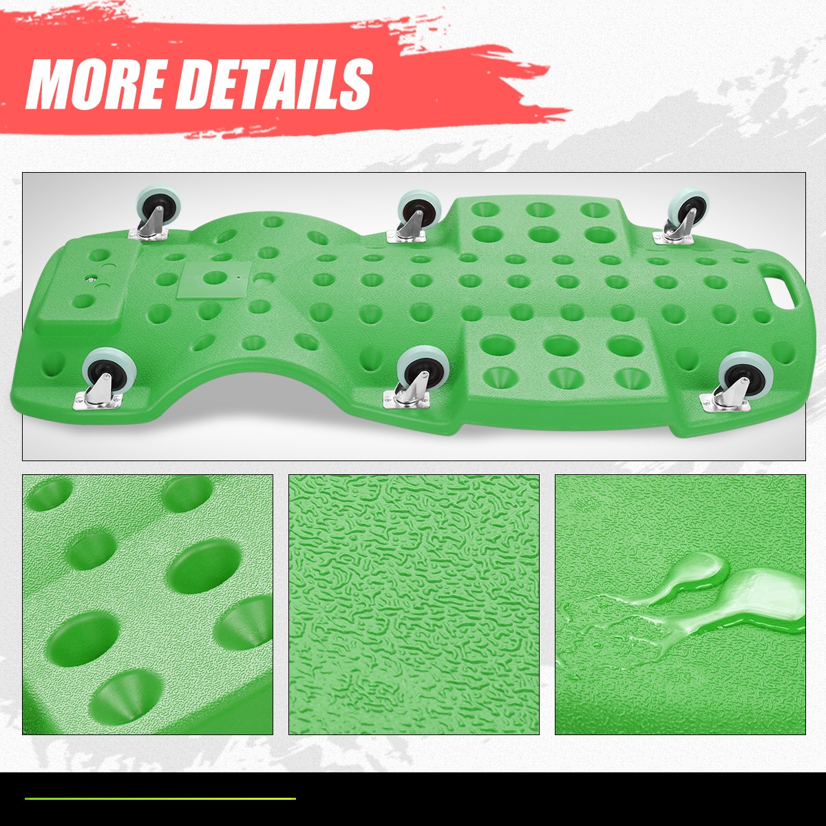 DNA Mortoring Green 48" Tool Low Profile Automotive Creeper w/Padded Headrest - Image 5