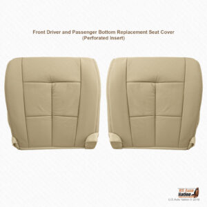 2007 to 2014 Lincoln Navigator DRIVER & PASSENGER Bottom Leather Seat Cover TAN