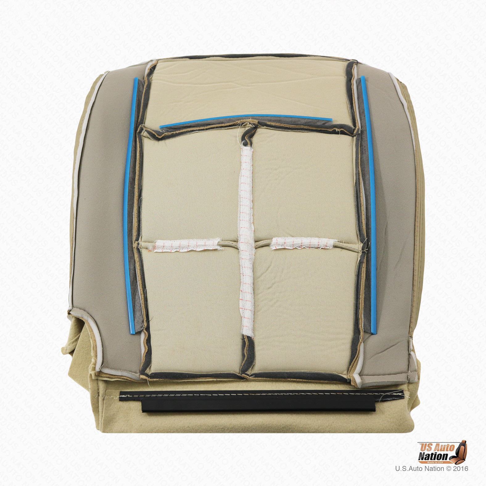 2007 to 2014 Lincoln Navigator DRIVER & PASSENGER Bottom Leather Seat Cover TAN - Image 2