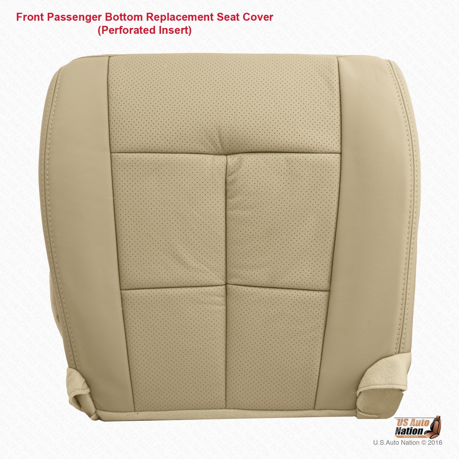 2007 to 2014 Lincoln Navigator DRIVER & PASSENGER Bottom Leather Seat Cover TAN - Image 4