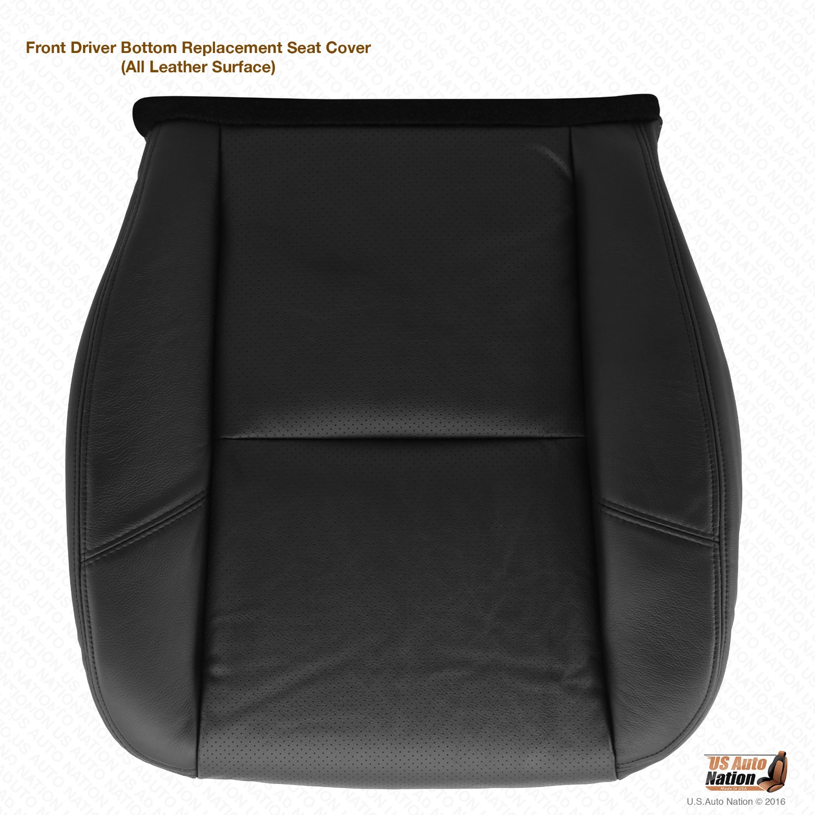 2007-2014 For GMC Sierra Leather Perf. Driver Bottom Seat Cover Ebony Black