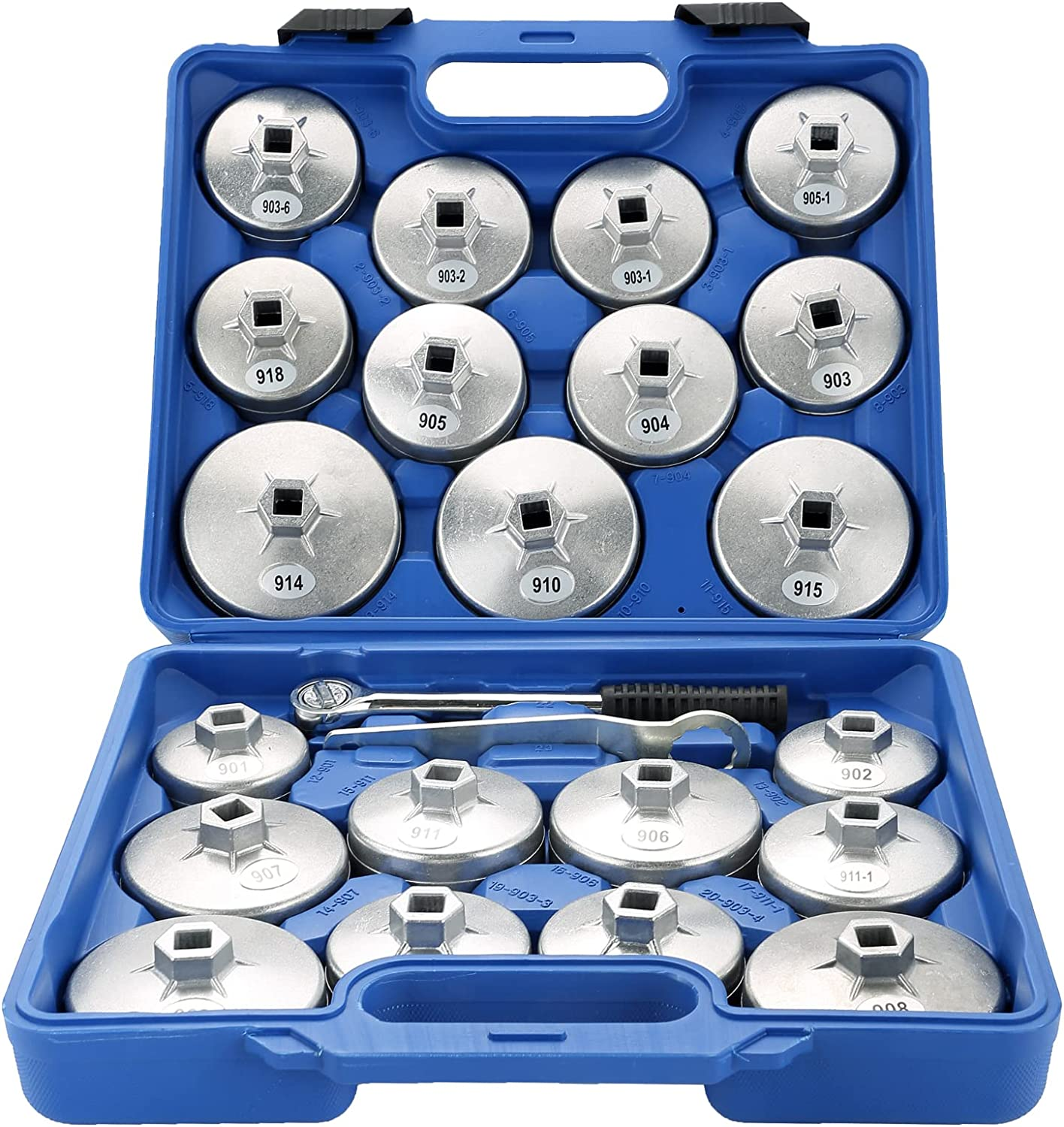 23PC Oil Filter Removal Cap Wrench Garage Socket Set Automotive Removal Garage T - Image 2