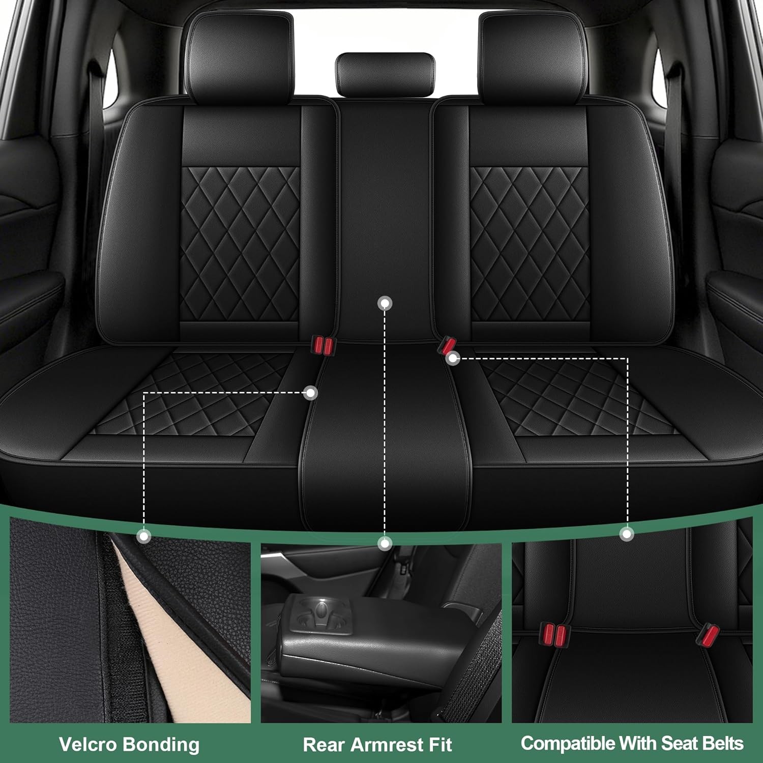 Seat Covers For Nissan Frontier 2009-2026,Faux Leather Automotive (2/5 Seats) - Image 3