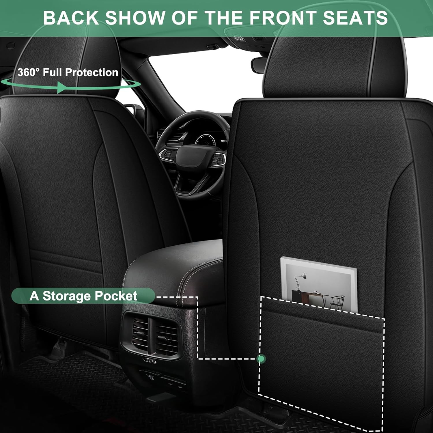 Seat Covers For Nissan Frontier 2009-2026,Faux Leather Automotive (2/5 Seats) - Image 5