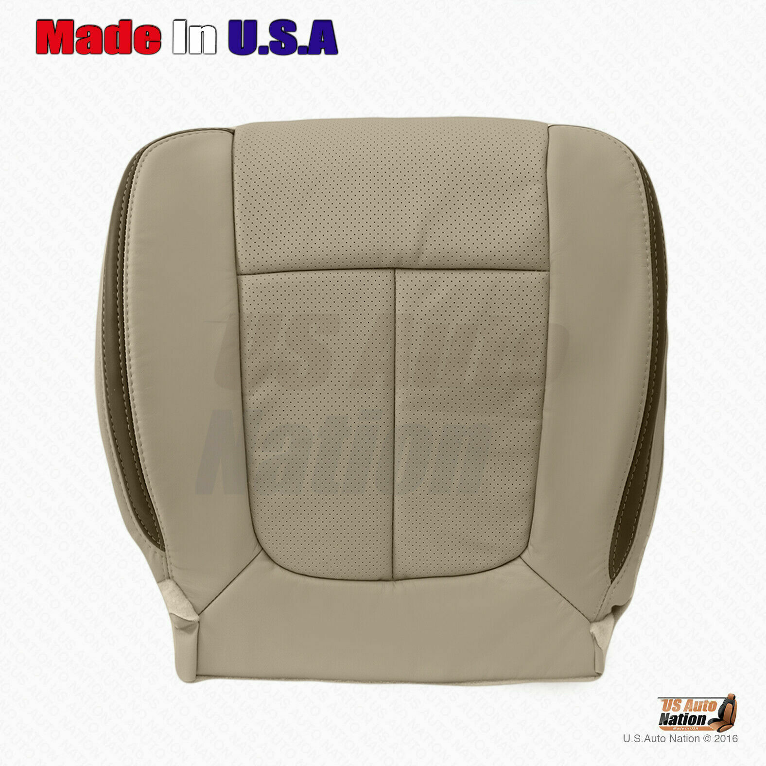 2009 2010 Ford F150 Platinum Driver Passenger Perforated Leather Seat Cover Gray - Image 4