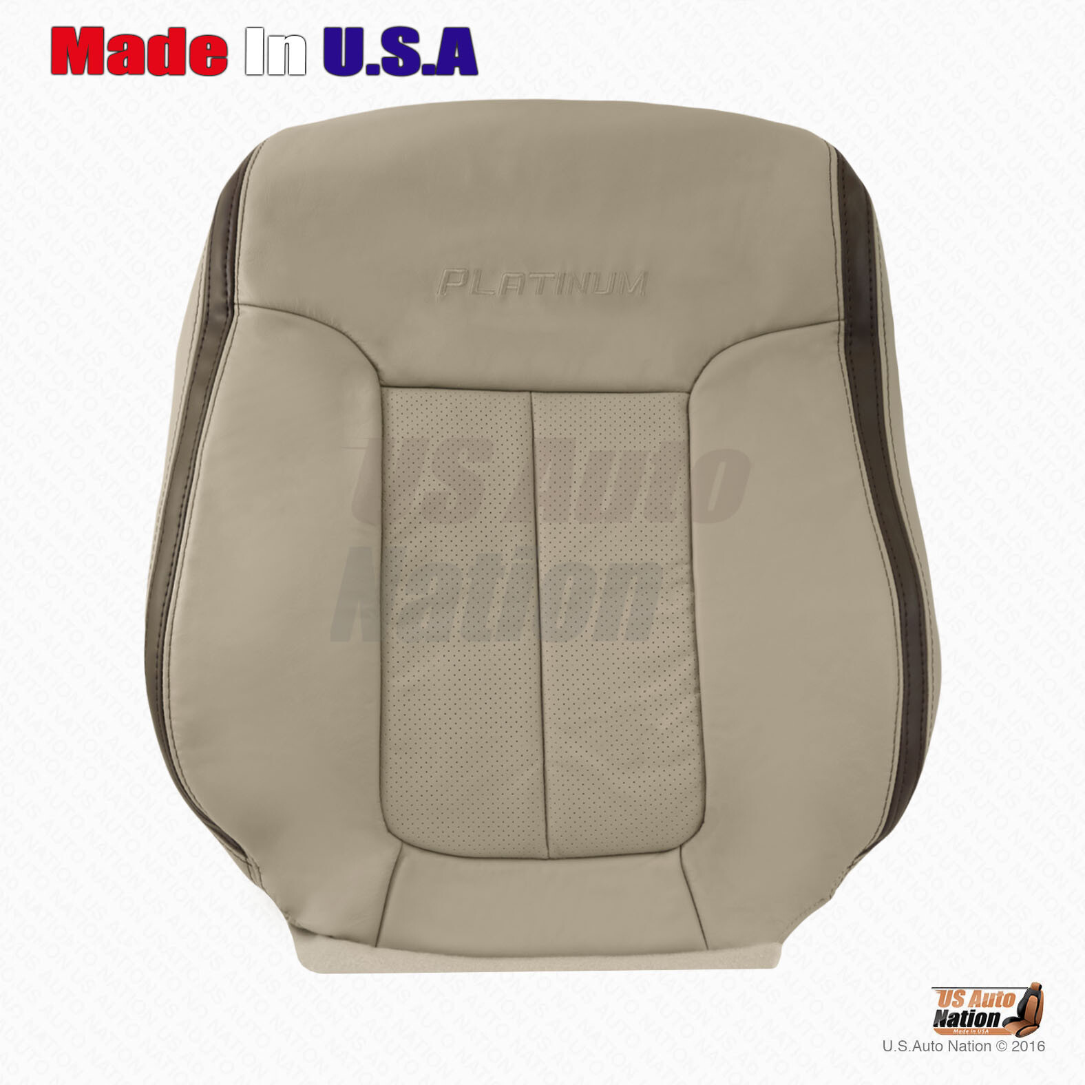 2009 2010 Ford F150 Platinum Driver Passenger Perforated Leather Seat Cover Gray - Image 5
