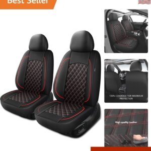 Fundas de Asiento de Coche de Cuero, Transpirables e Impermeables Cuero Napa Automotriz Mar...-