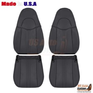1996-2002 Fits Chevy Express Leatherette Front Replacement Covers Very Dk Pewter