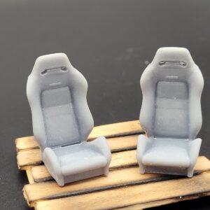 Recaro R3 mini bucket seats for 1/24 and 1/25 scale model cars (2pac)