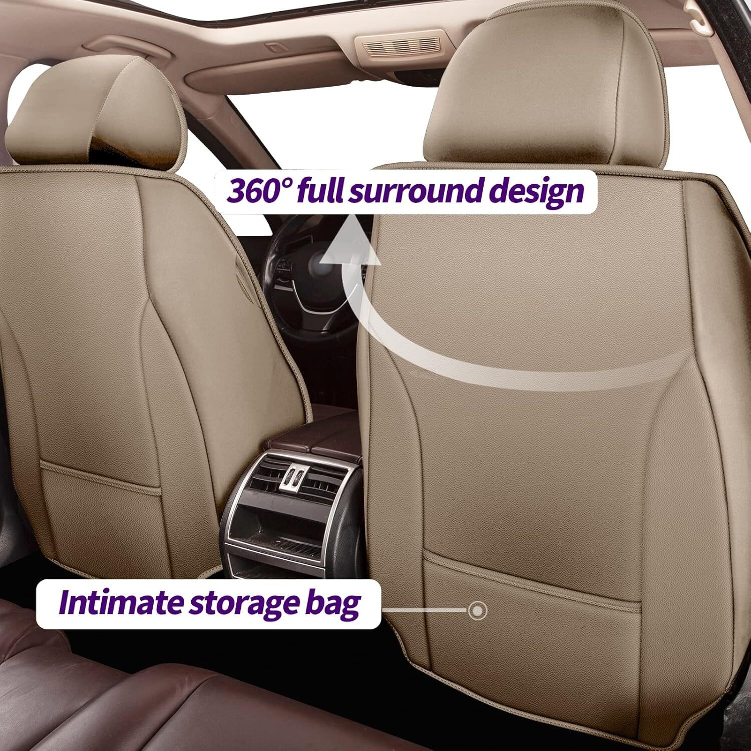 Seat Covers Leather Waterproof Automotive Seat Protector For Nissan (2/5 Seats) - Image 3