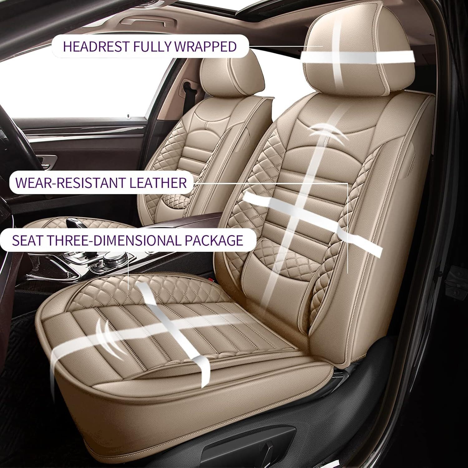 Seat Covers Leather Waterproof Automotive Seat Protector For Nissan (2/5 Seats) - Image 4