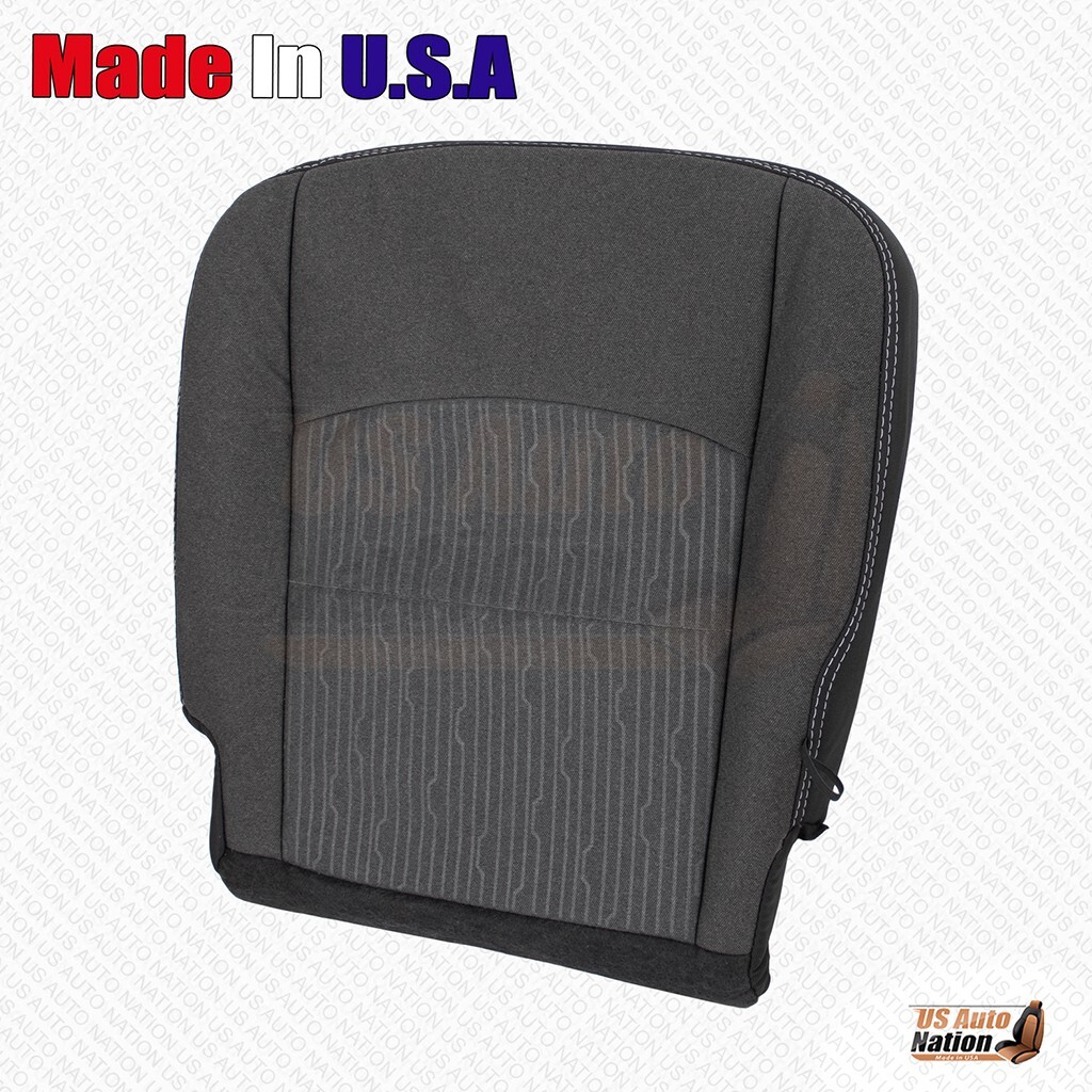 2019-2024 Dodge Ram 2500 3500 4500 5500 Cloth Driver Bottom Seat Cover Gray - Image 3