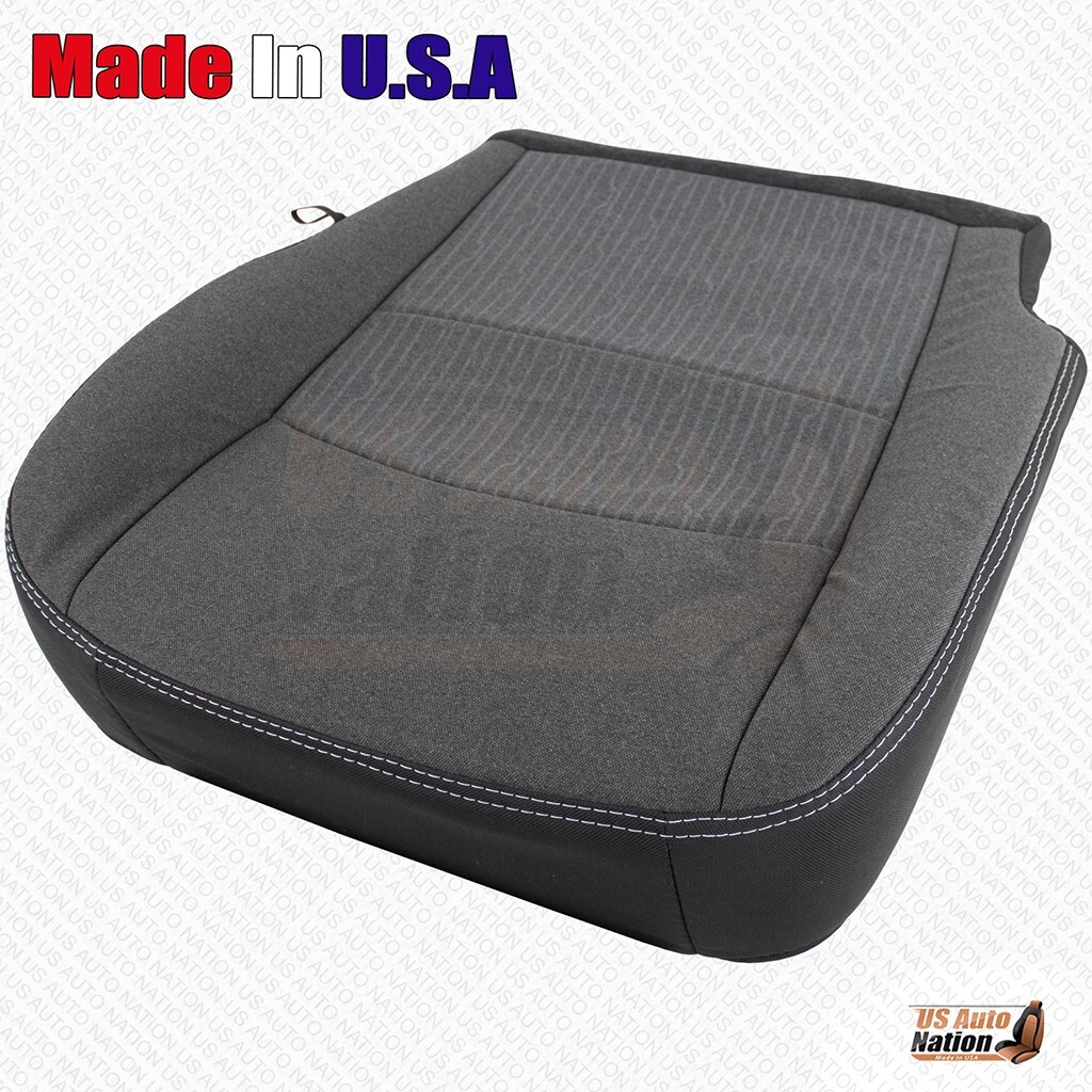 2019-2024 Dodge Ram 2500 3500 4500 5500 Cloth Driver Bottom Seat Cover Gray - Image 5