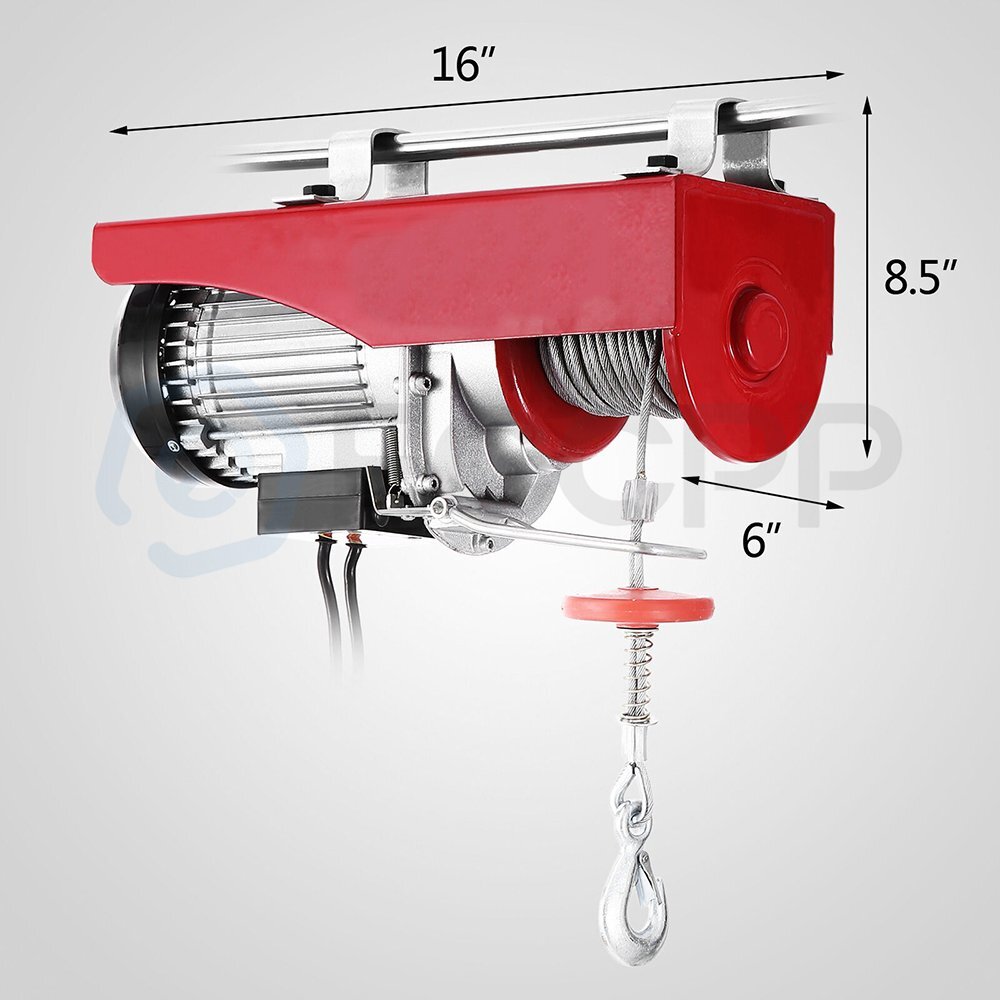 1500lb 700kg Electric Hoist Winch Lifting Engine Crane Automotive Steel Garage - Image 2