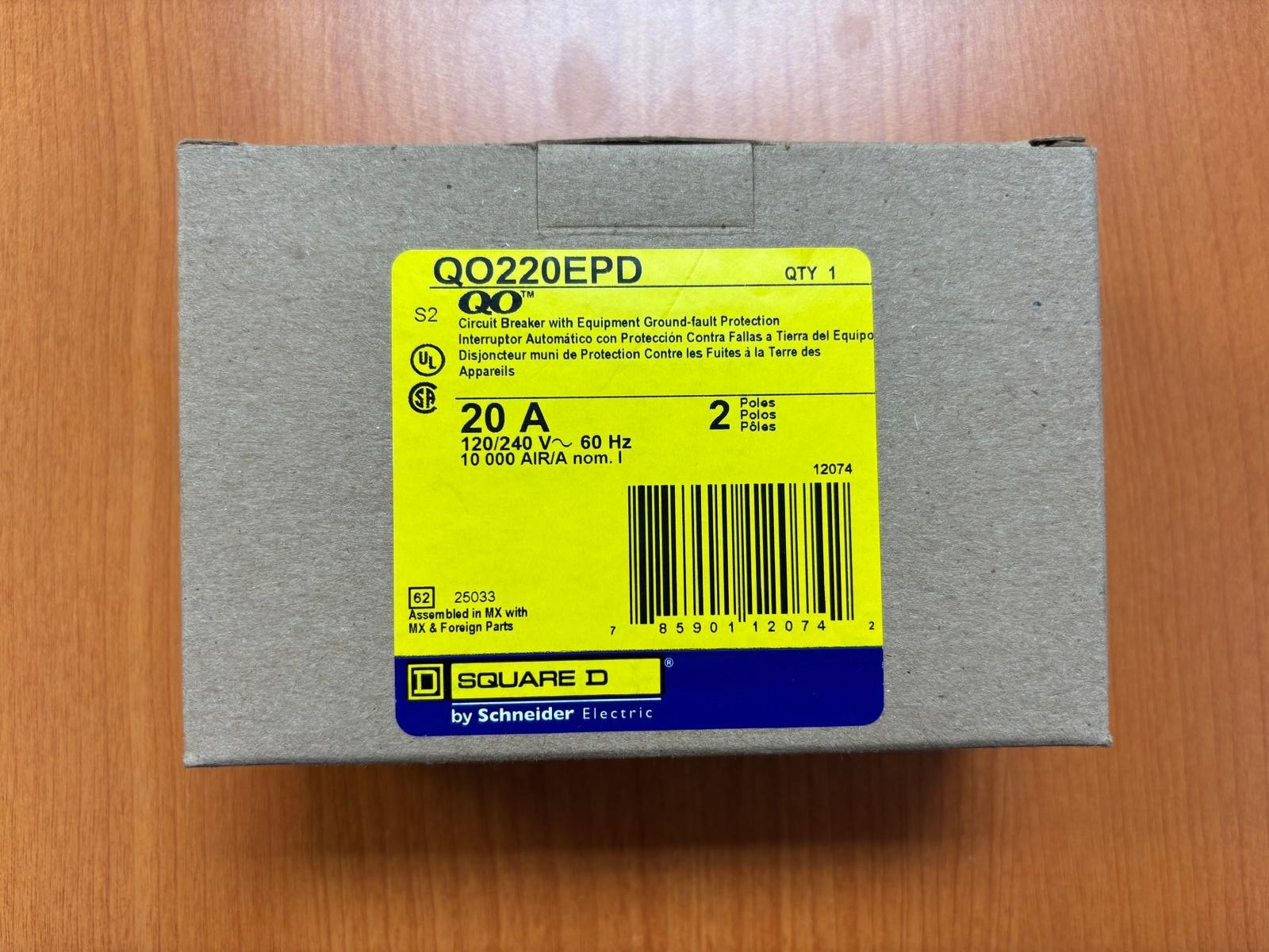 SQUARE D QO220EPD 20A 2 Poles equipment protection circuit breaker 🇺🇸