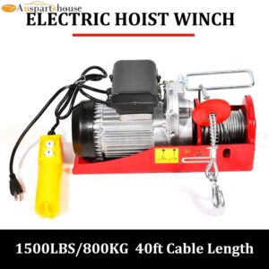 1500lb 700kg Electric Hoist Winch Lifting Engine Crane Automotive 110V/60Hz