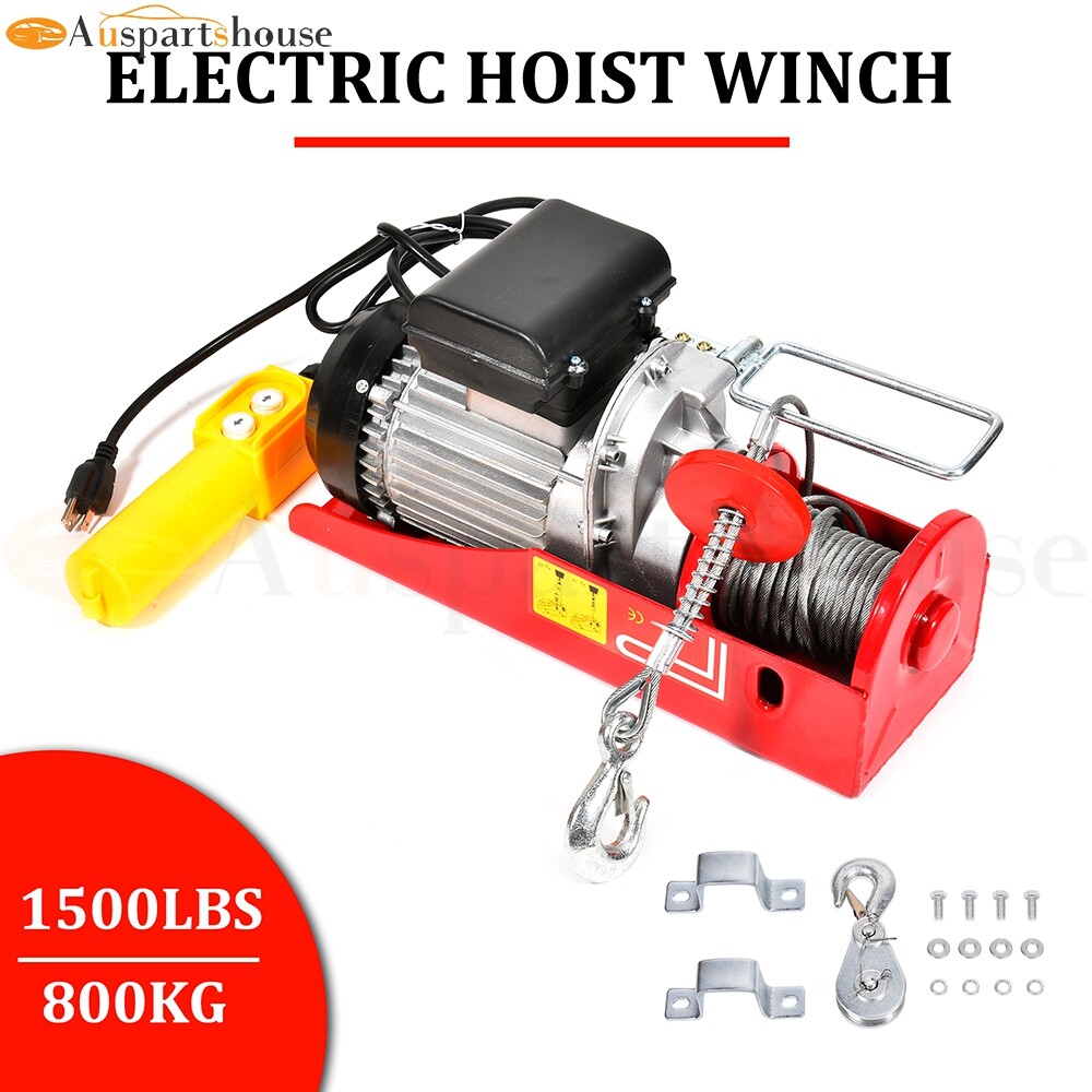 1500lb 700kg Electric Hoist Winch Lifting Engine Crane Automotive 110V/60Hz - Image 2