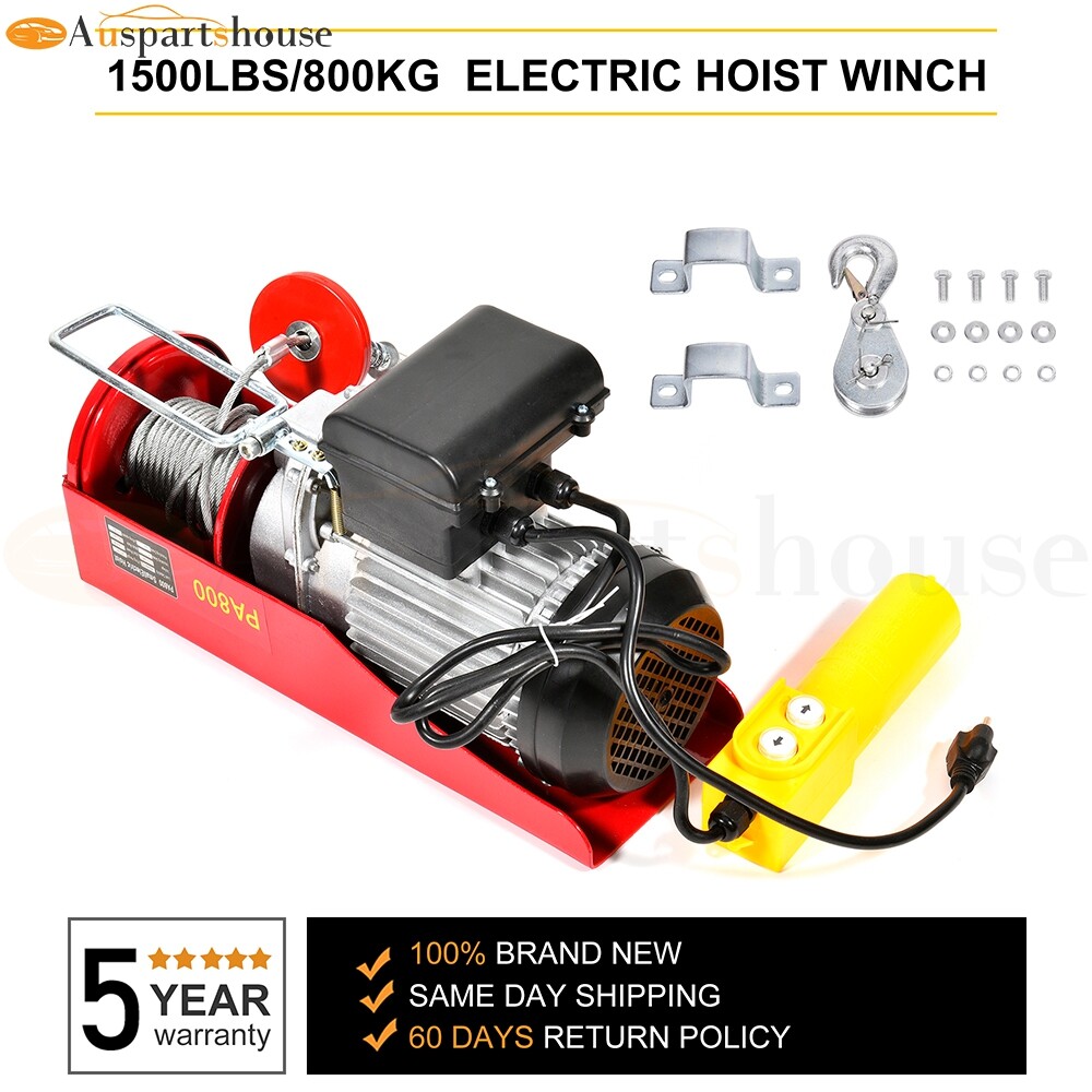 1500lb 700kg Electric Hoist Winch Lifting Engine Crane Automotive 110V/60Hz - Image 3