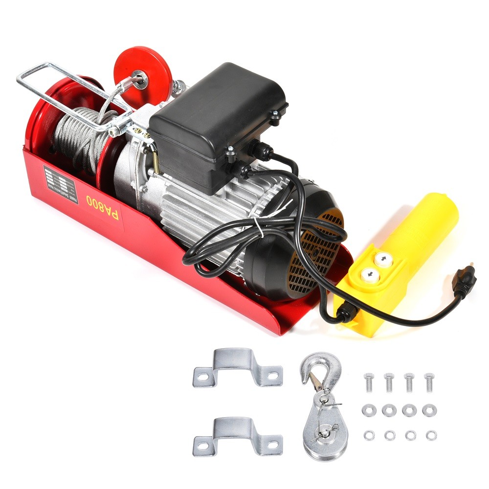 Electric Hoist Winch Lifting Engine Crane Automotive Steel Garage 1500lb 700kg