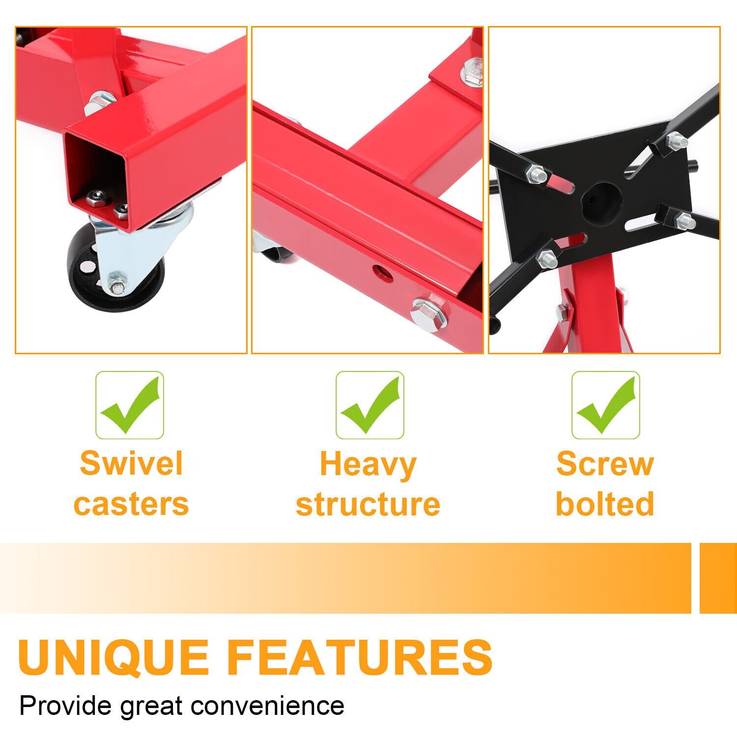 2000lb Heavy Duty Steel Engine Stand Auto Truck Motor Hoist Automotive Shop - Image 4