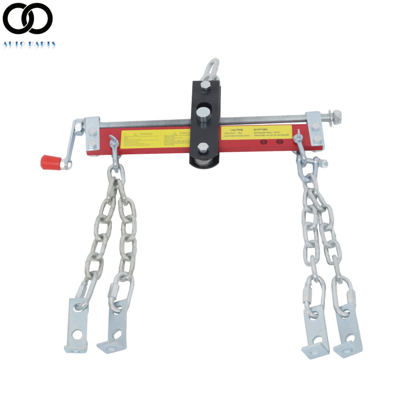 Red 3/4 Ton Engine Hoist Shop Crane Accessory Steel 3 Engine Leveler